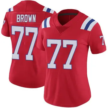 Nike Trent Brown Women's Limited New England Patriots Red Vapor Untouchable Alternate Jersey