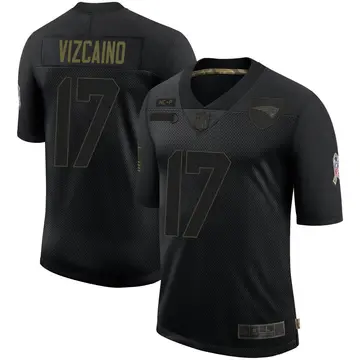 Nike Tristan Vizcaino Men's Limited New England Patriots Black 2020 Salute To Service Jersey