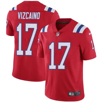 Nike Tristan Vizcaino Men's Limited New England Patriots Red Vapor Untouchable Alternate Jersey