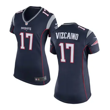 Nike Tristan Vizcaino Women's Game New England Patriots Navy Blue Team Color Jersey