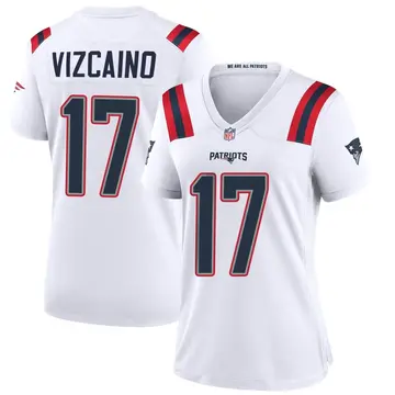 Nike Tristan Vizcaino Women's Game New England Patriots White Jersey