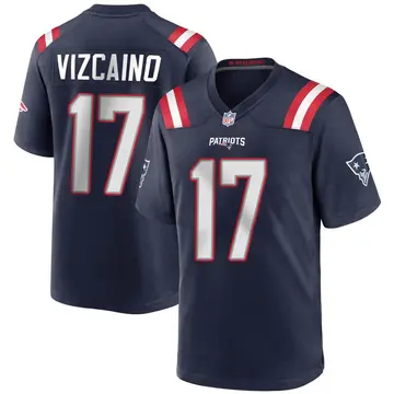 Nike Tristan Vizcaino Youth Game New England Patriots Navy Blue Team Color Jersey