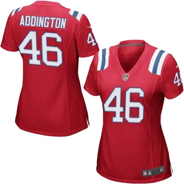 Nike Tucker Addington Women's Game New England Patriots Red Alternate Jersey