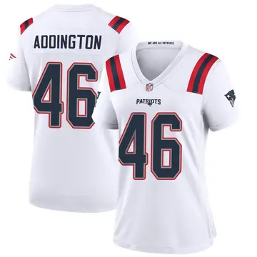Nike Tucker Addington Women's Game New England Patriots White Jersey