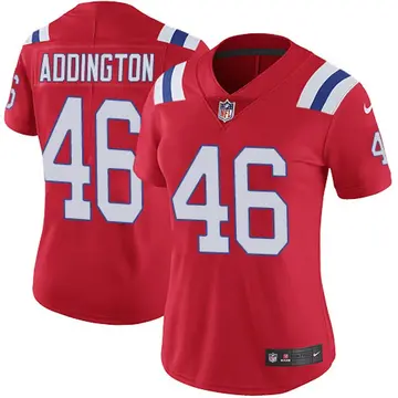 Nike Tucker Addington Women's Limited New England Patriots Red Vapor Untouchable Alternate Jersey
