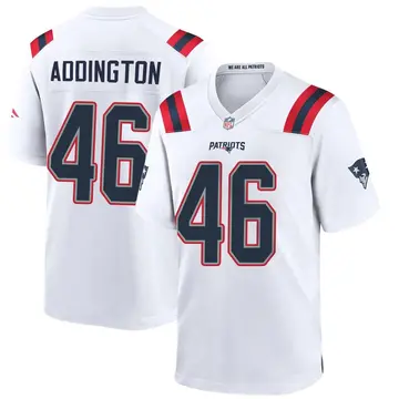 Nike Tucker Addington Youth Game New England Patriots White Jersey