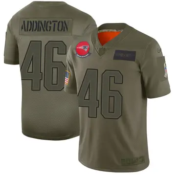 Nike Tucker Addington Youth Limited New England Patriots Camo 2019 Salute to Service Jersey