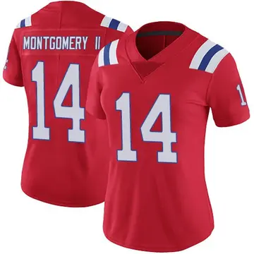 Nike Ty Montgomery Women's Limited New England Patriots Red Vapor Untouchable Alternate Jersey