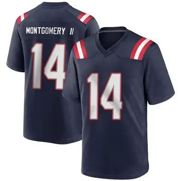 Nike Ty Montgomery Youth Game New England Patriots Navy Blue Team Color Jersey