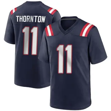 Nike Tyquan Thornton Men's Game New England Patriots Navy Blue Team Color Jersey