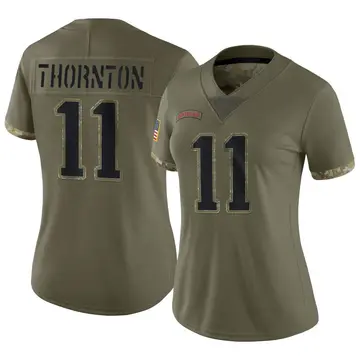 Nike Tyquan Thornton Women's Limited New England Patriots Olive 2022 Salute To Service Jersey